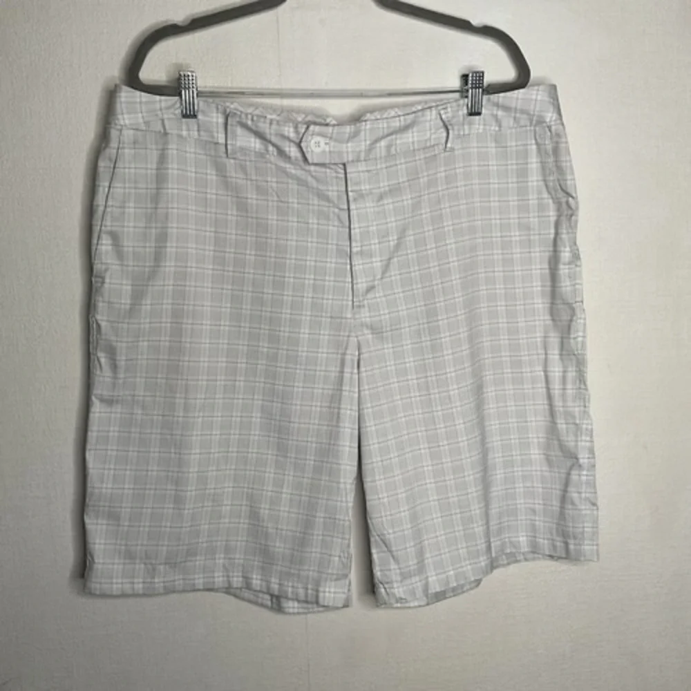 Under Armour Gray Plaid Stretch Flat‎ Front Golf Shorts Men 40